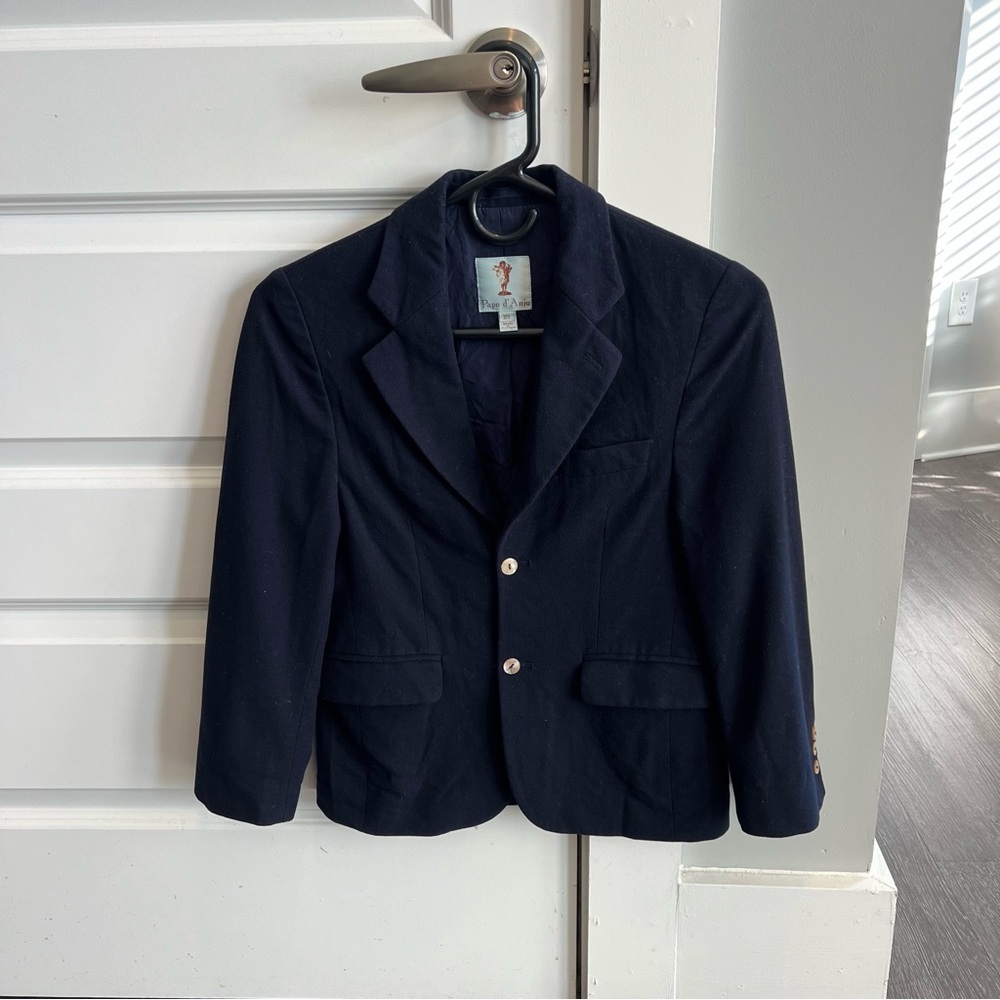 Papo d'Anjo Kids Classic Navy wool Blazer Made in Portugal